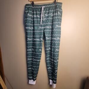 Great Lakes‎ Brewing Co. Merry Christmas Ale Jogger Pants XL Green Holiday...
